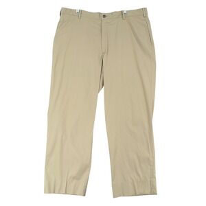 Charleston Khakis Mens Tan Flat Front Straight Fit Chino Pants Size 42x29